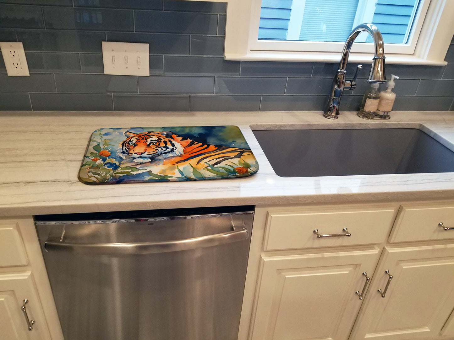 Tiger Dish Drying Mat