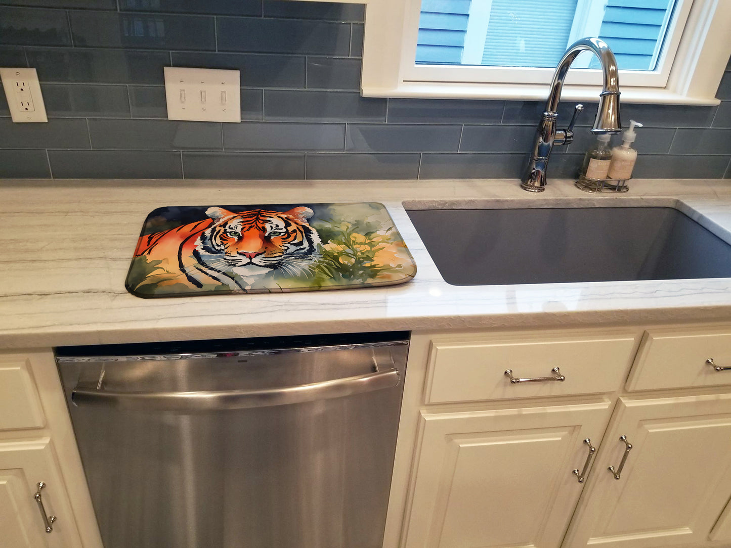 Tiger Dish Drying Mat