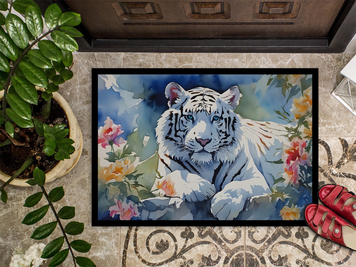 White Tiger Doormat