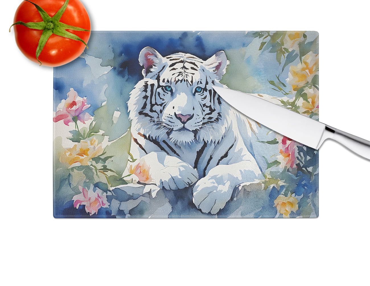 White Tiger Glass Cutting Board