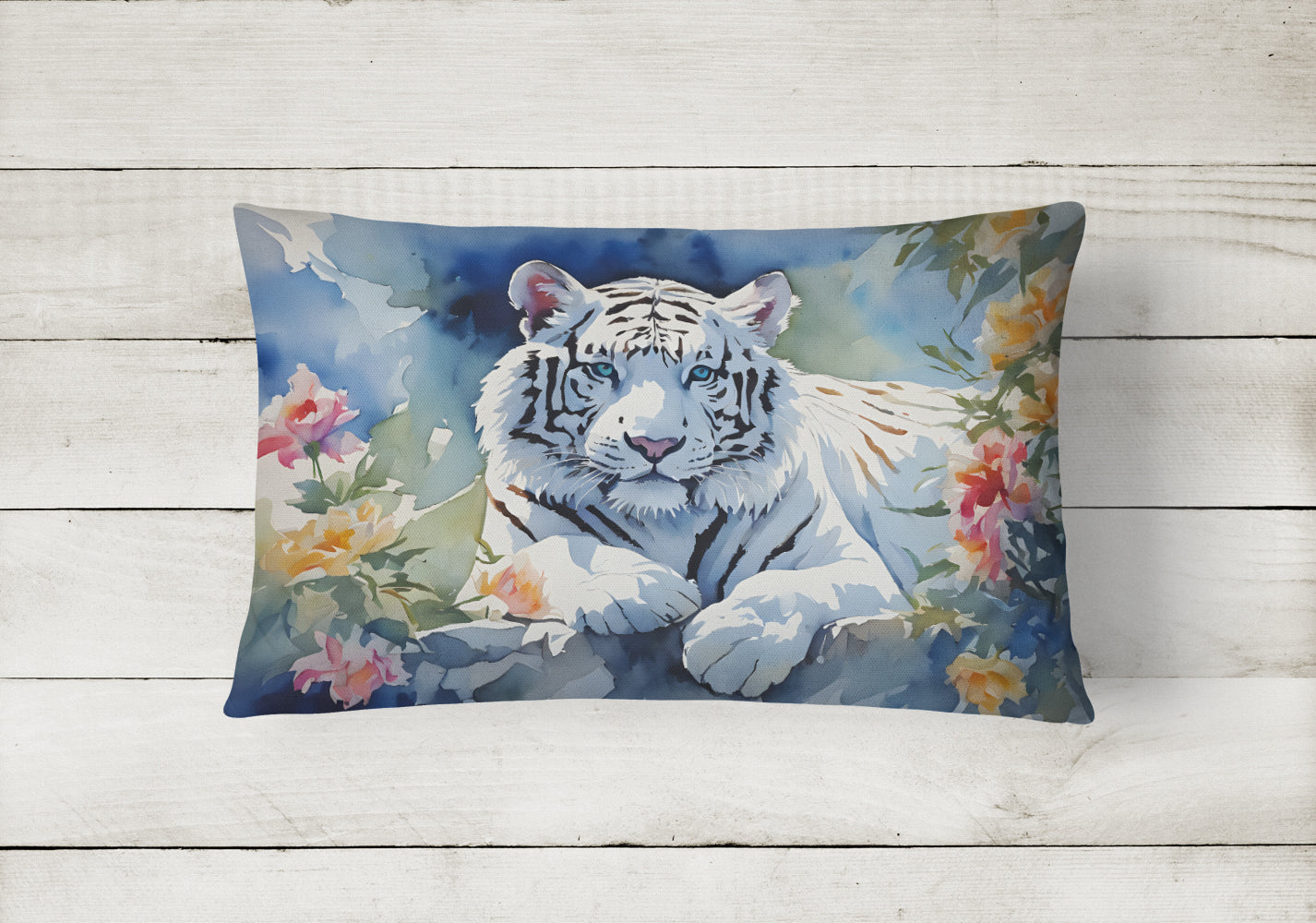 White Tiger Throw Pillow