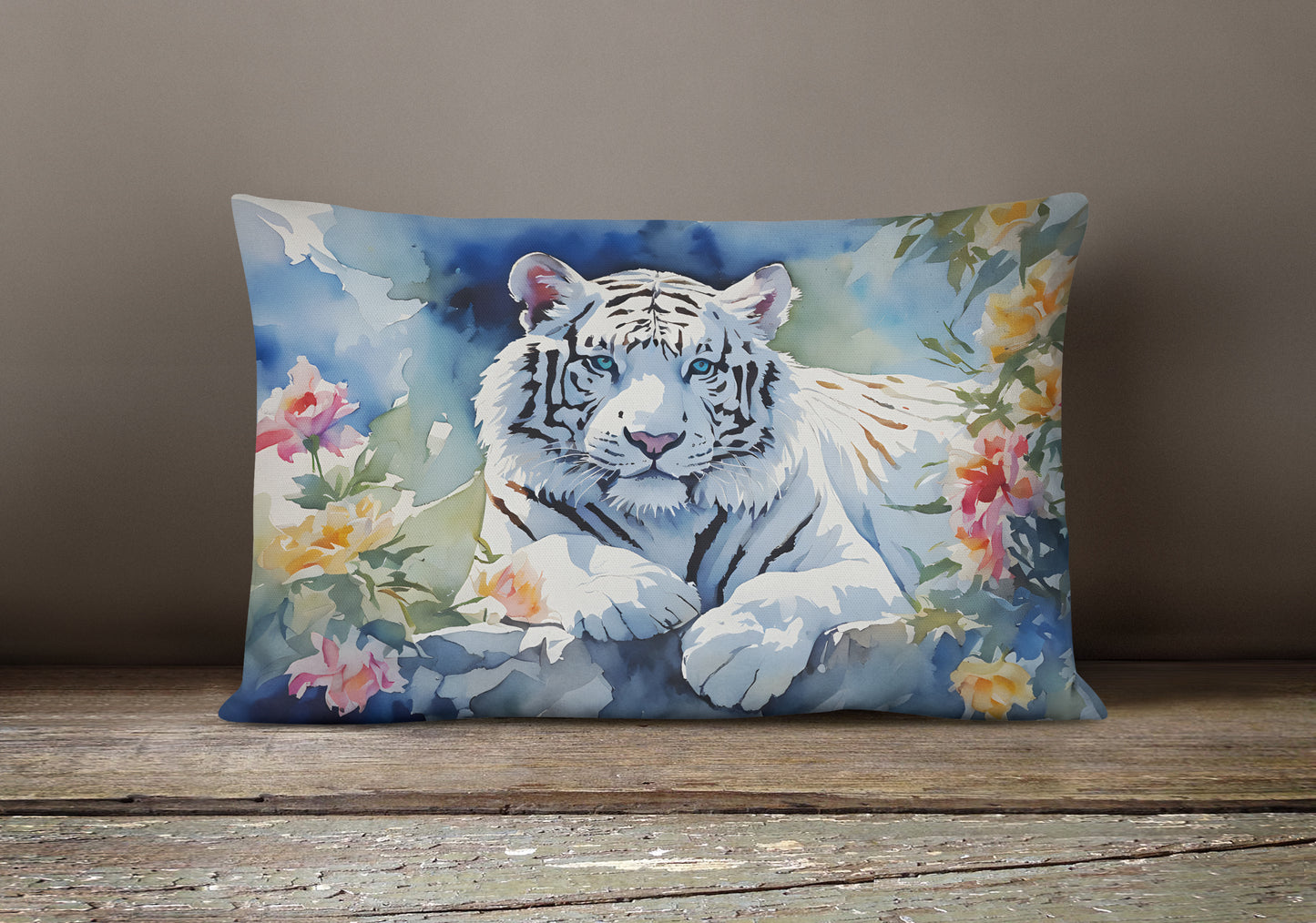 White Tiger Throw Pillow