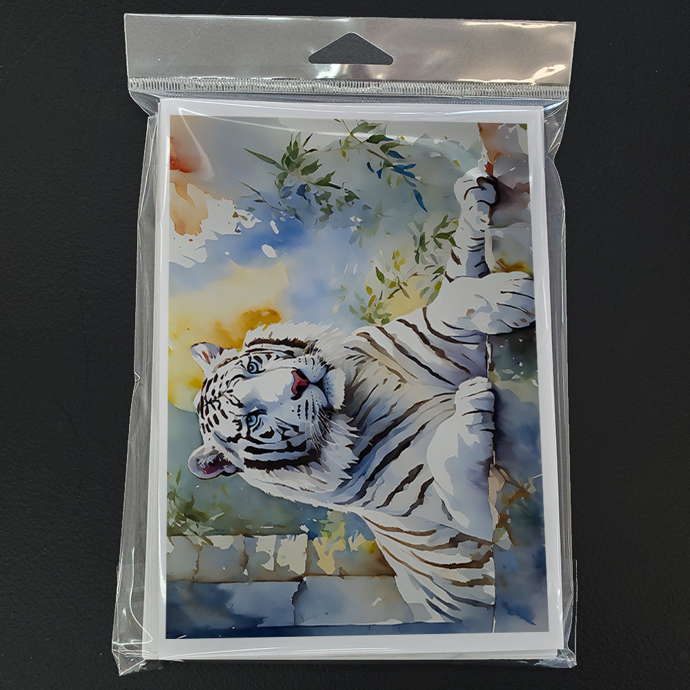 White Tiger Greeting Cards Pack of 8