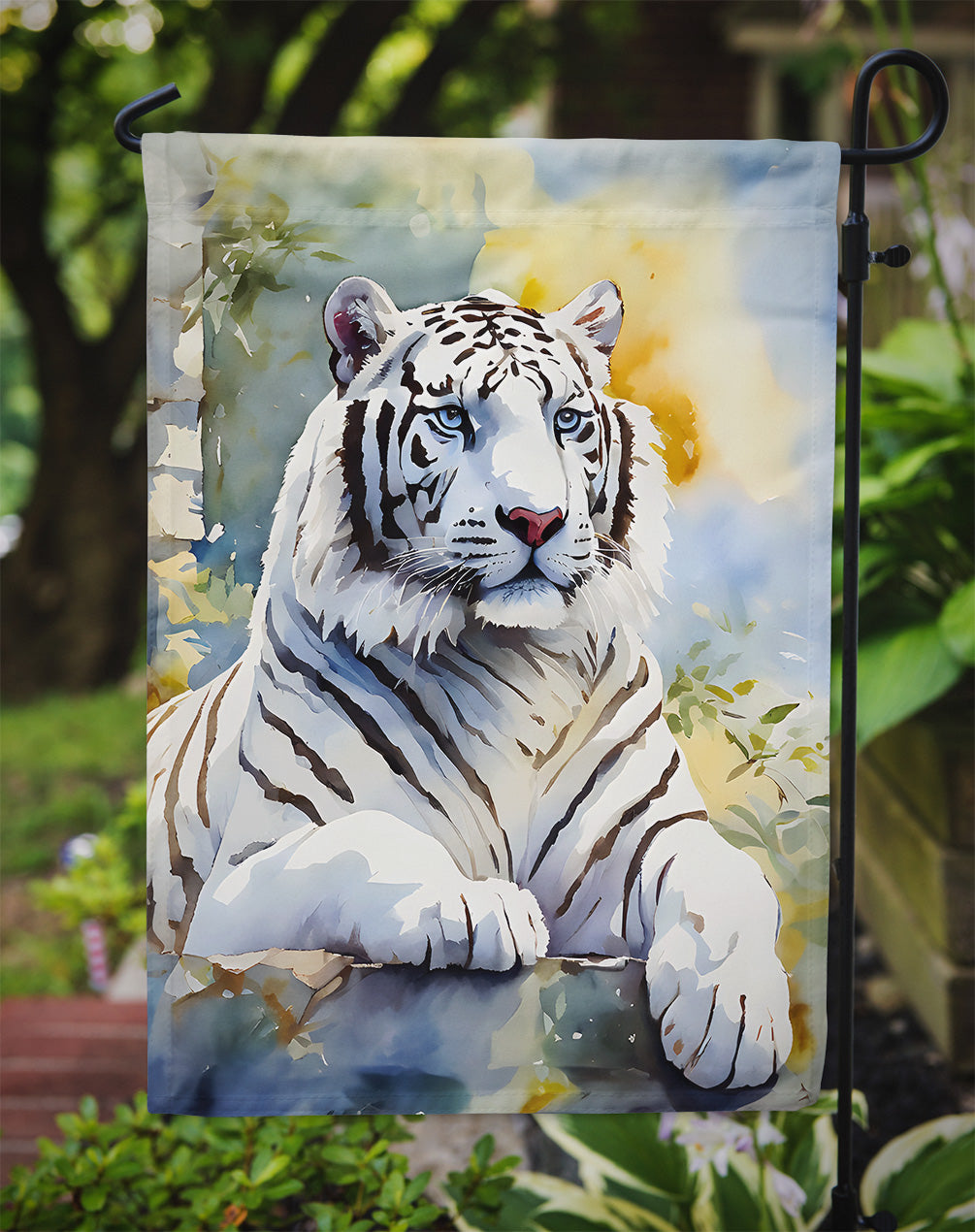 White Tiger Garden Flag