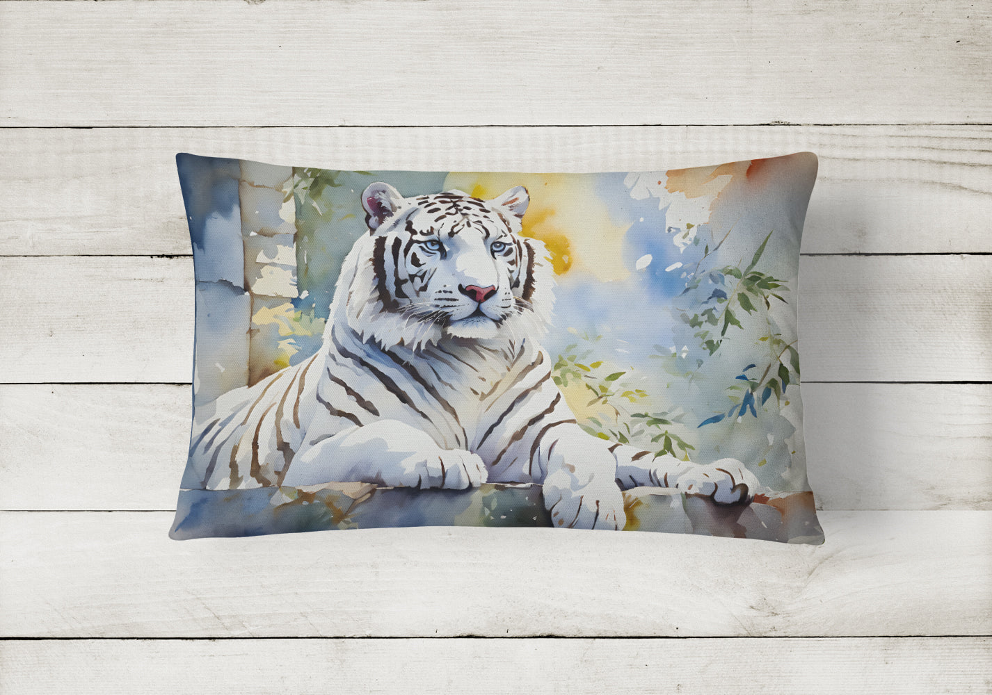 White Tiger Throw Pillow