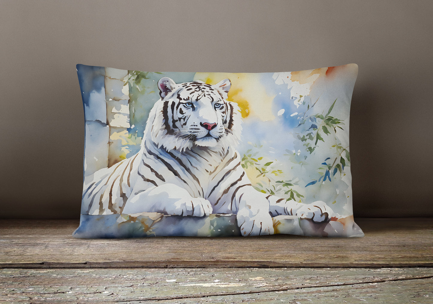 White Tiger Throw Pillow