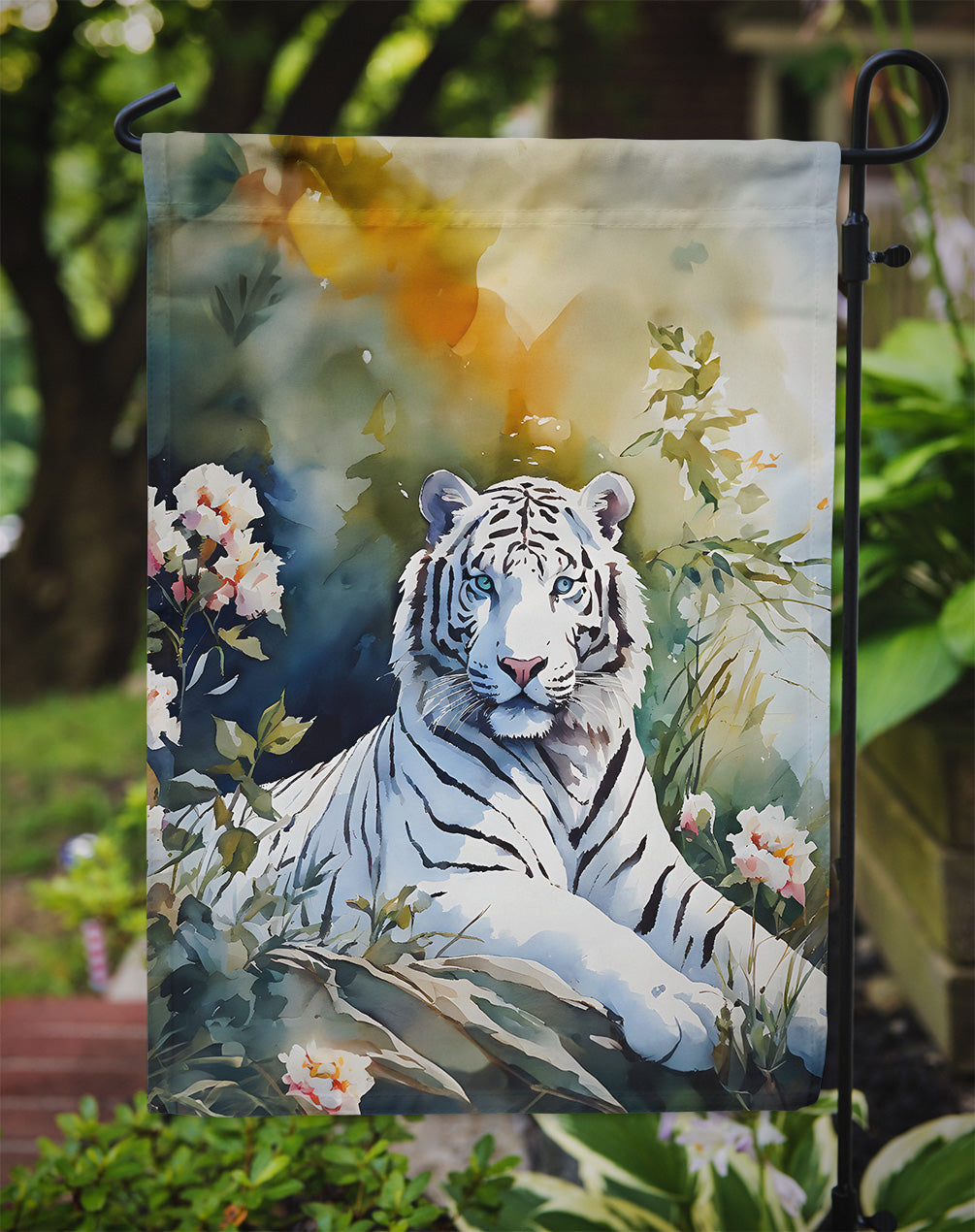 White Tiger Garden Flag