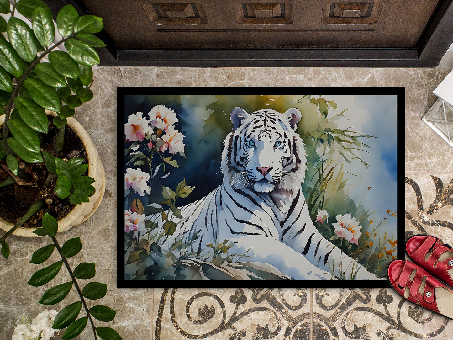 White Tiger Doormat