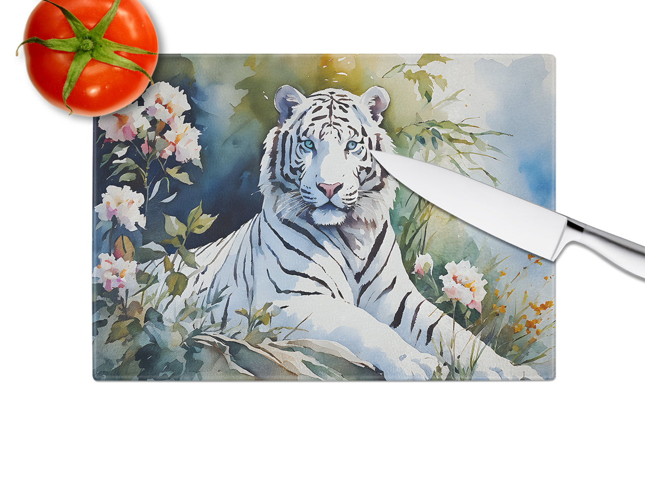 White Tiger Glass Cutting Board