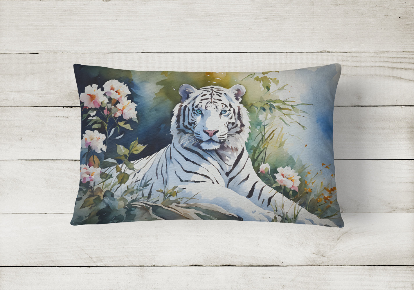 White Tiger Throw Pillow