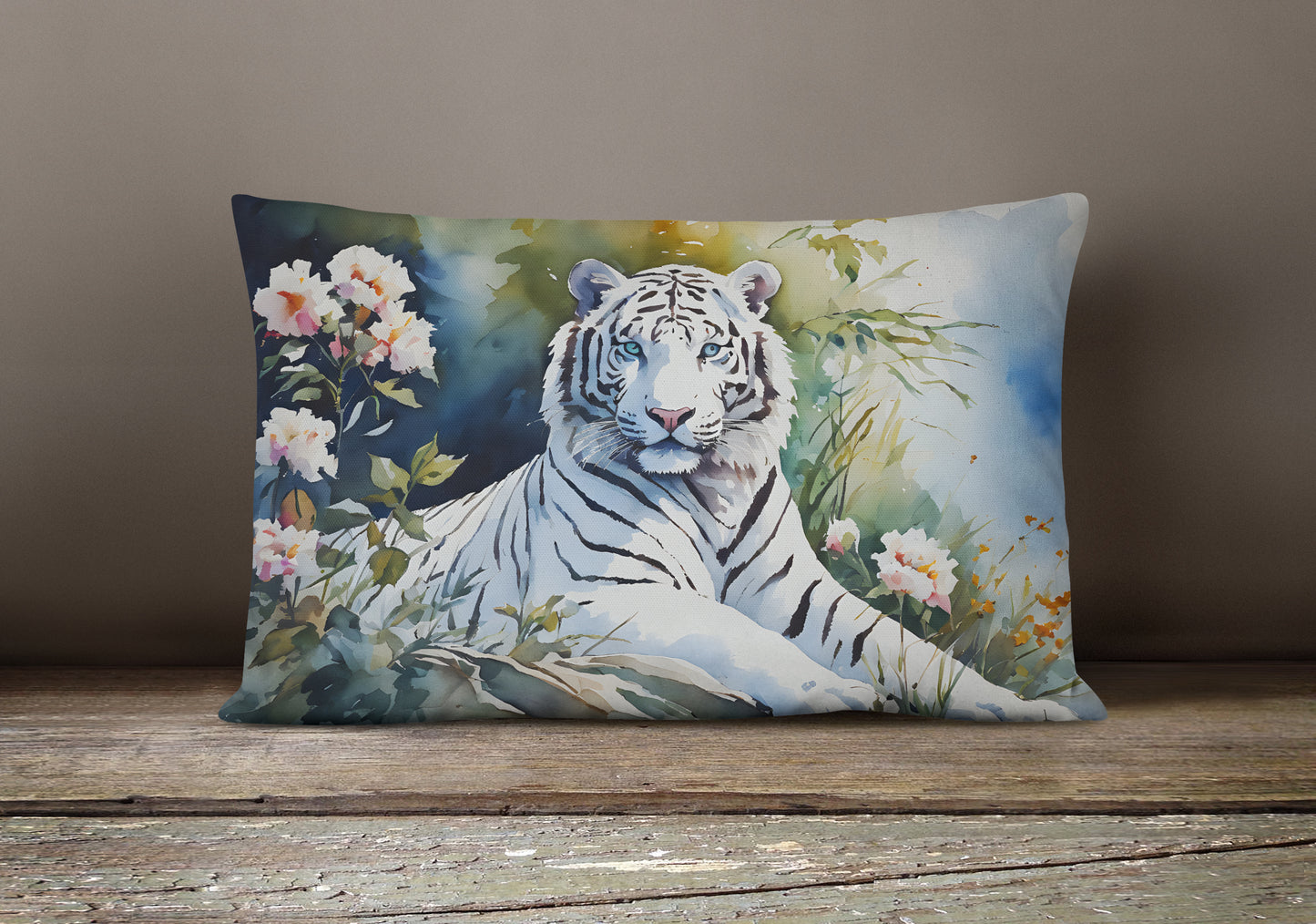 White Tiger Throw Pillow