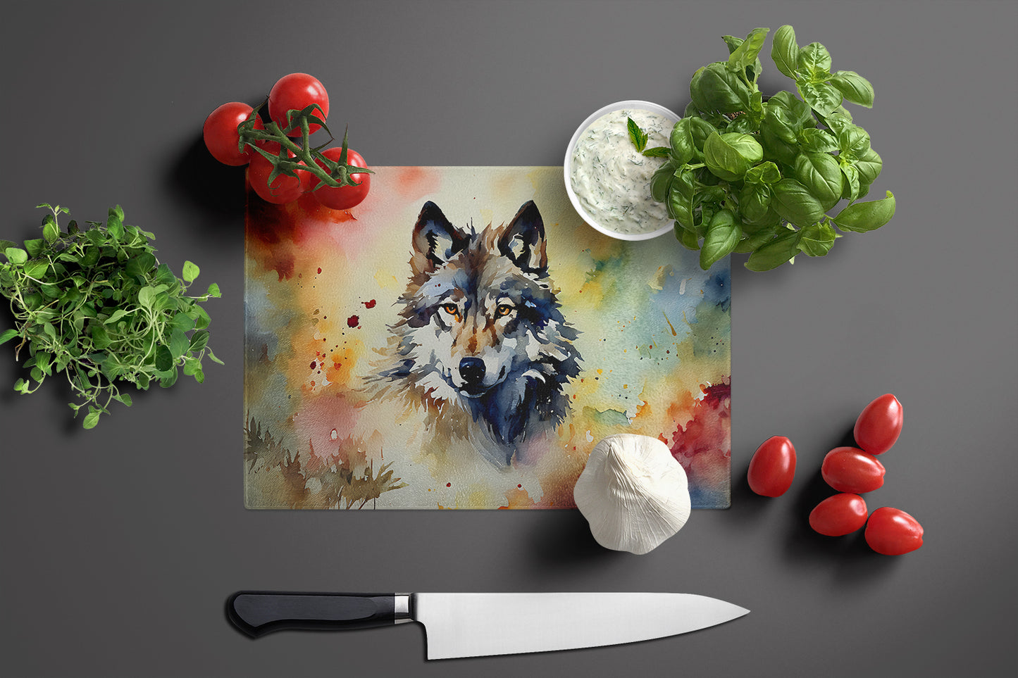 Wolves Wolf  Glass Cutting Board