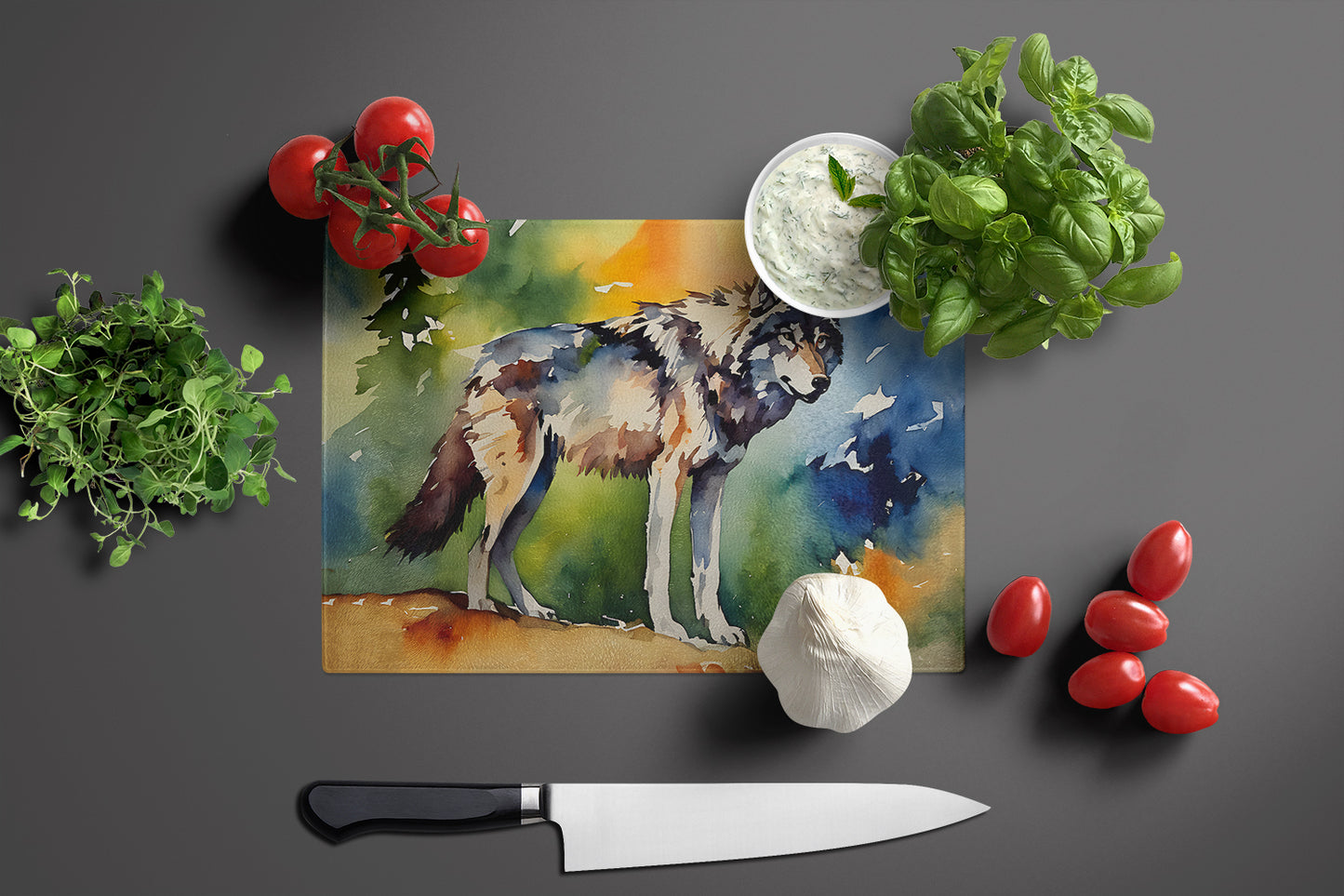 Wolves Wolf  Glass Cutting Board