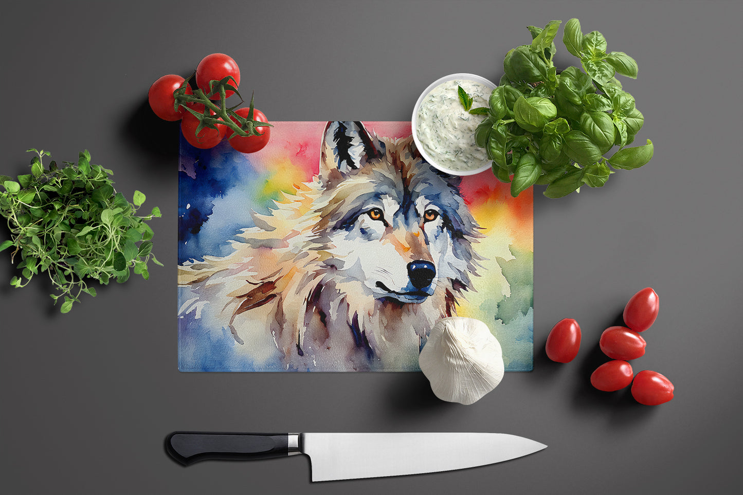 Wolves Wolf  Glass Cutting Board