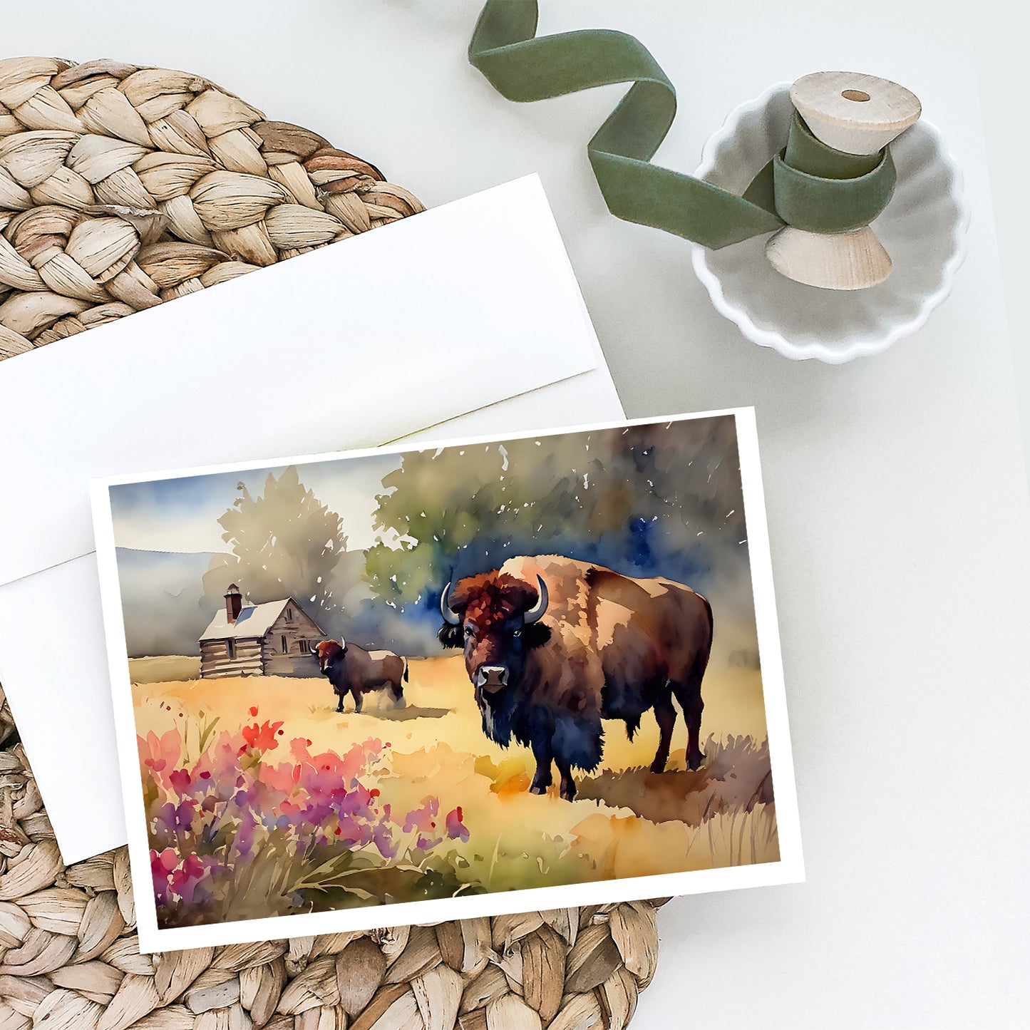 Wood Bison Greeting Cards Pack of 8