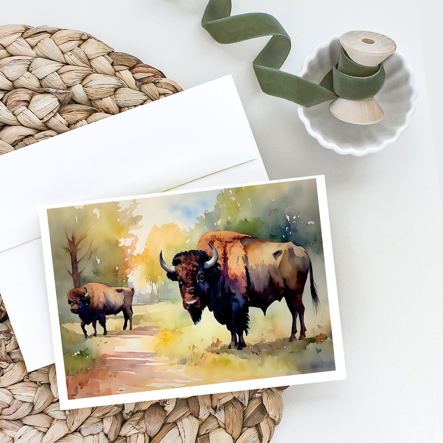 Wood Bison Greeting Cards Pack of 8