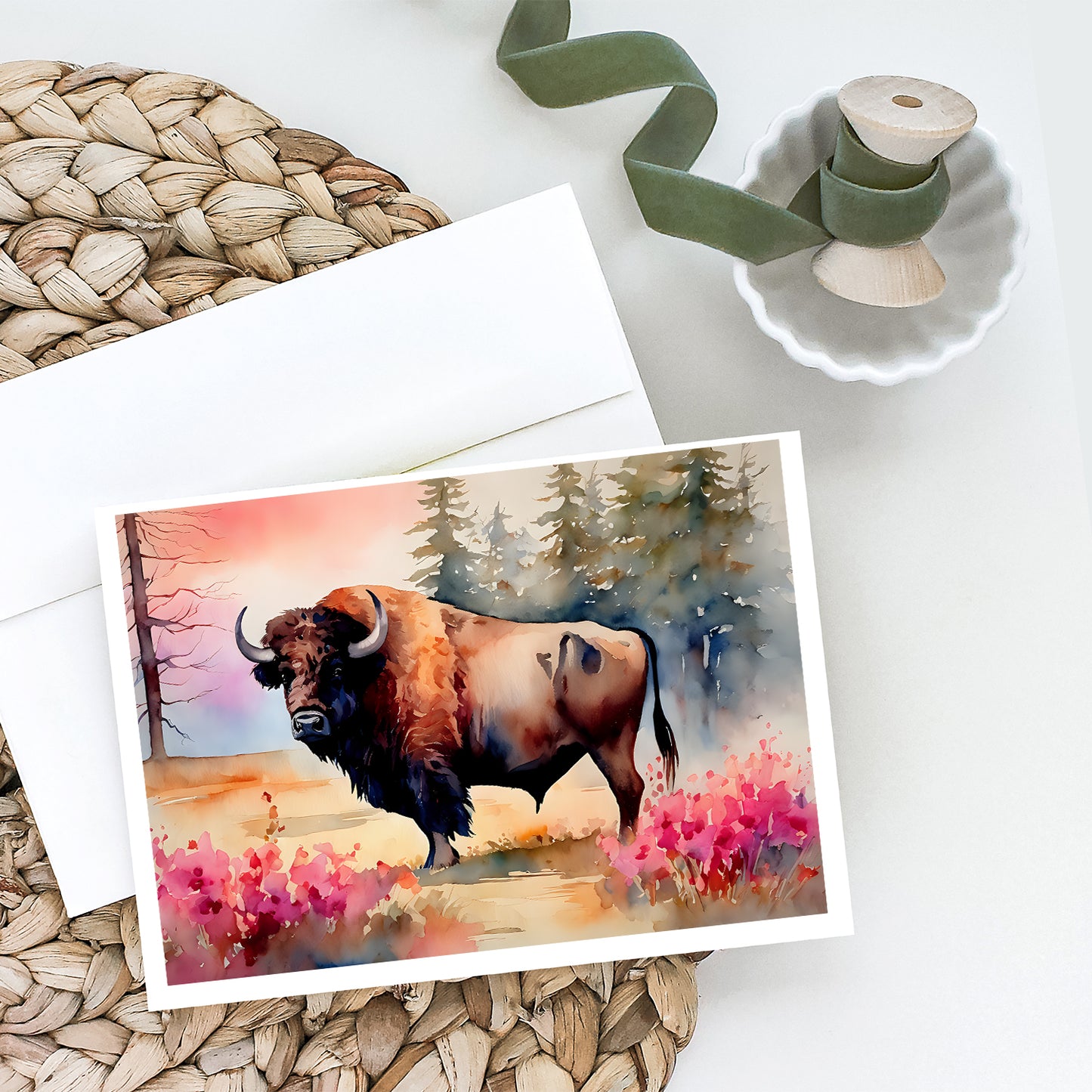 Wood Bison Greeting Cards Pack of 8