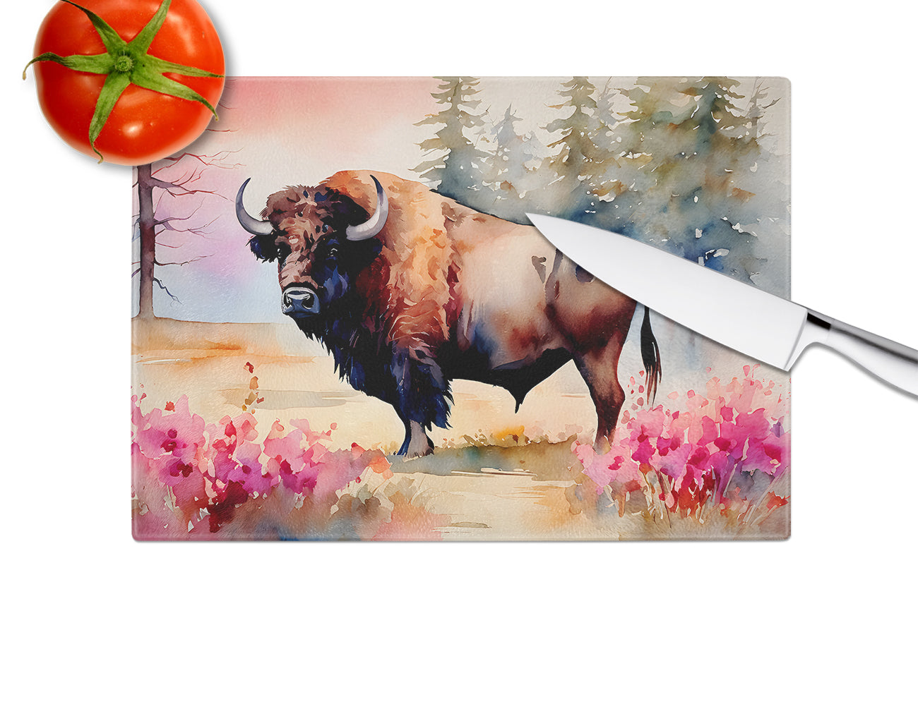 Wood Bison Glass Cutting Board