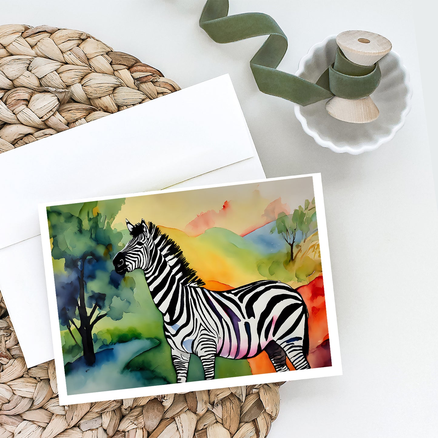 Zebra Greeting Cards Pack of 8