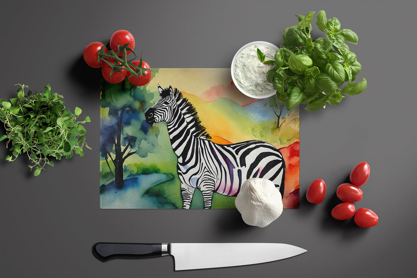 Zebra Glass Cutting Board