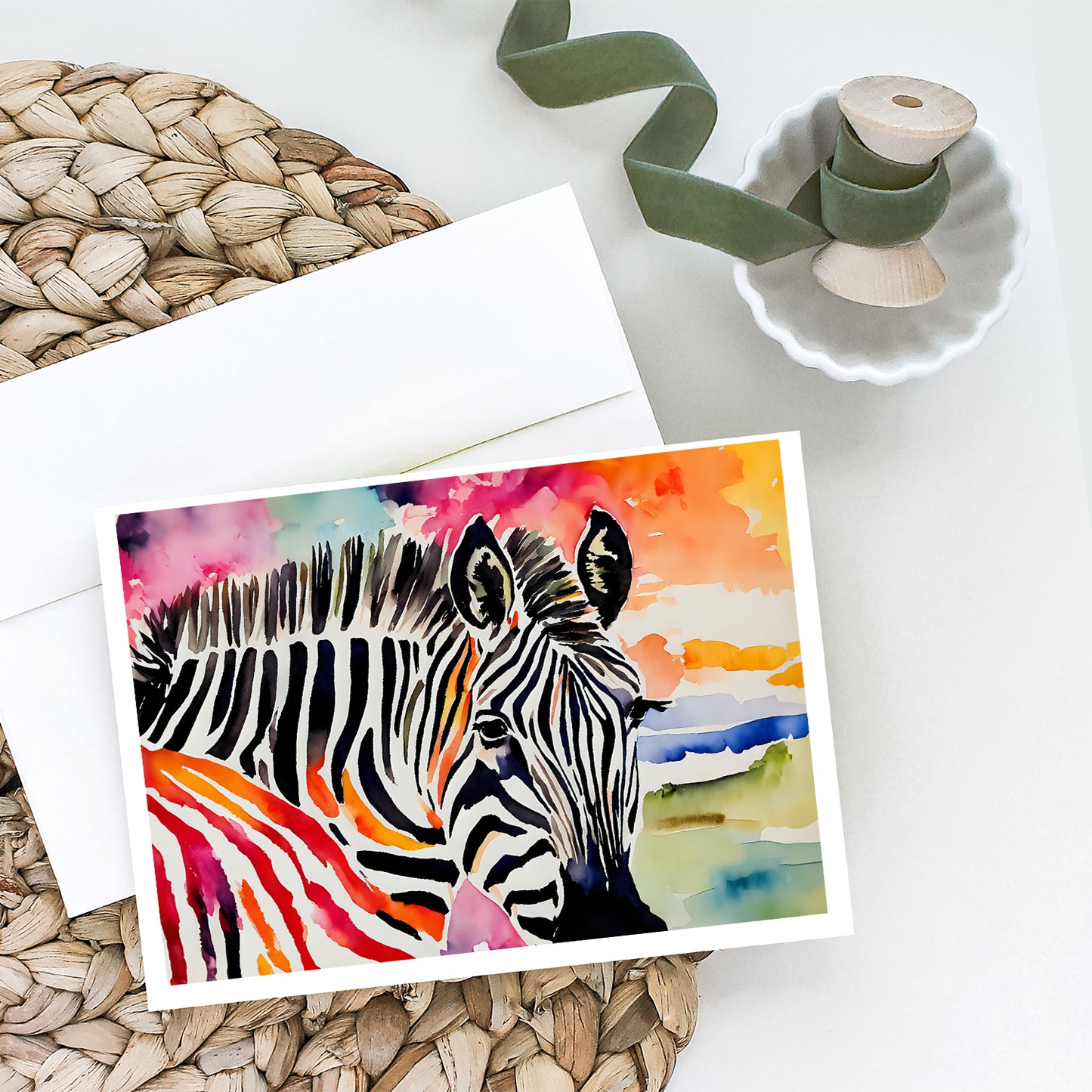 Zebra Greeting Cards Pack of 8