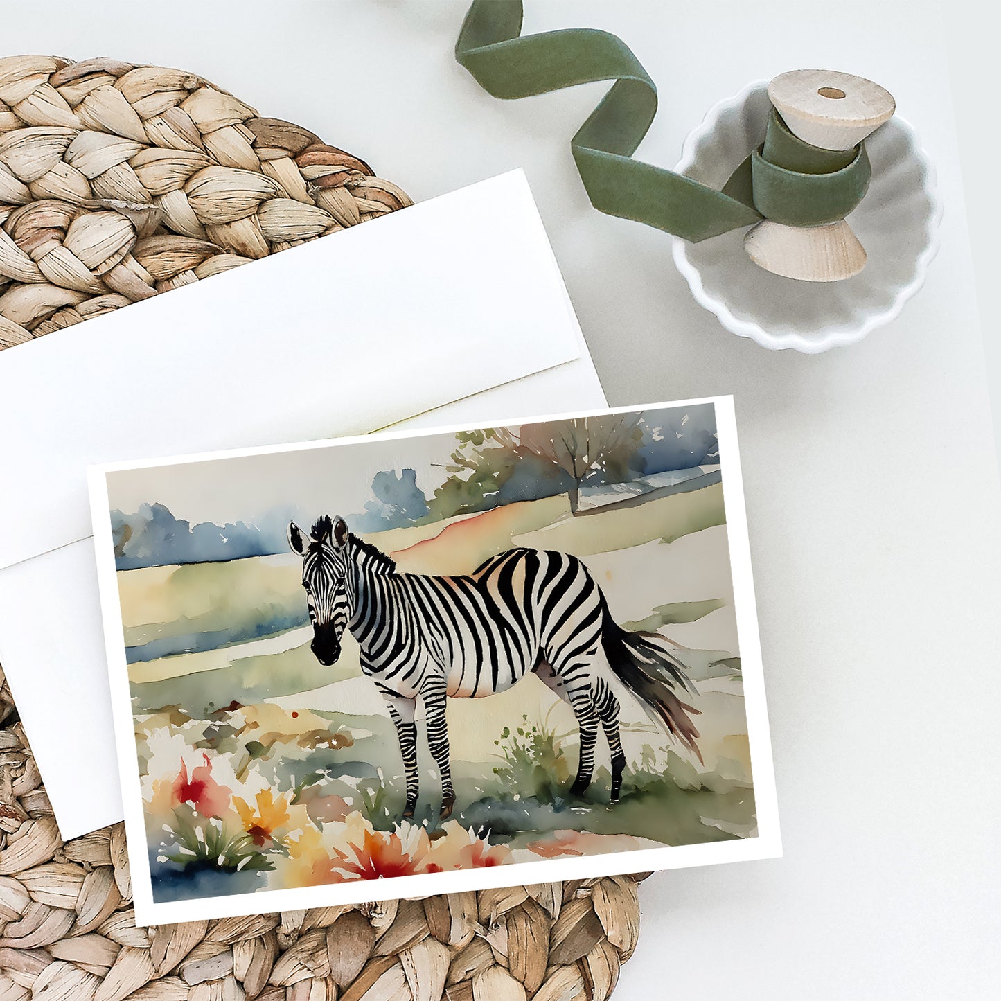 Zebra Greeting Cards Pack of 8