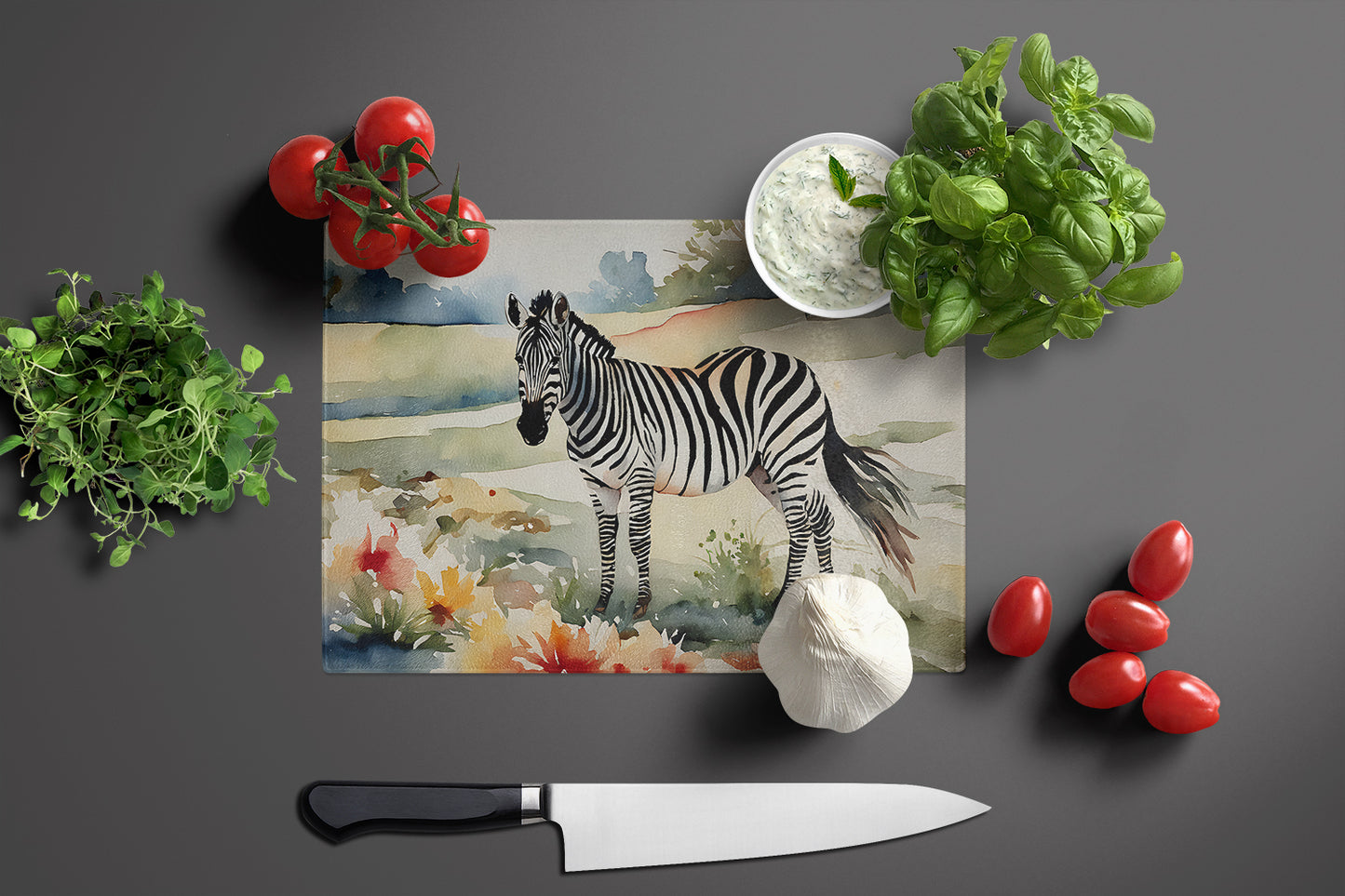 Zebra Glass Cutting Board