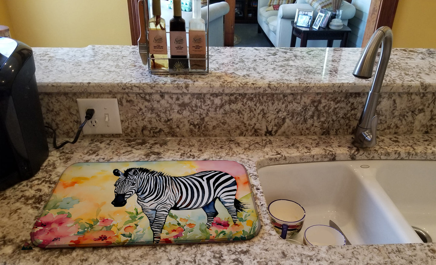 Zebra Dish Drying Mat