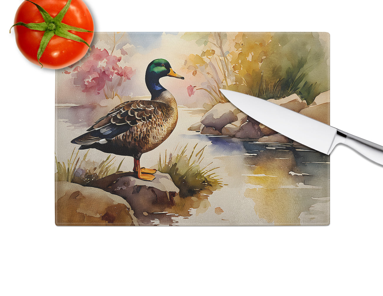 American Black Duck Glass Cutting Board