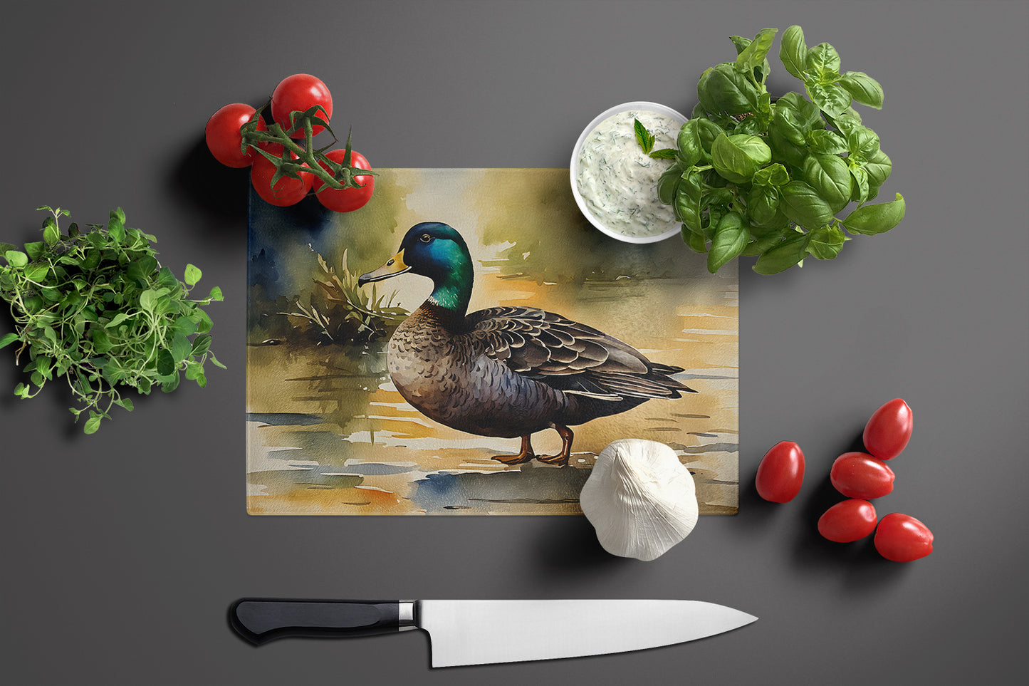 American Black Duck Glass Cutting Board