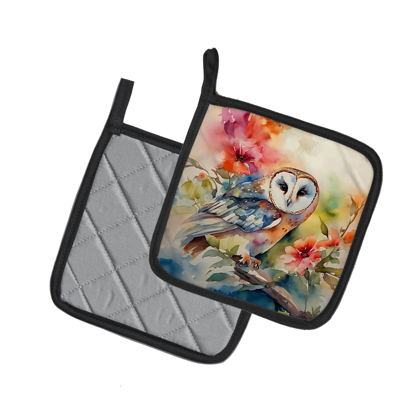 Barn Owl Pair of Pot Holders