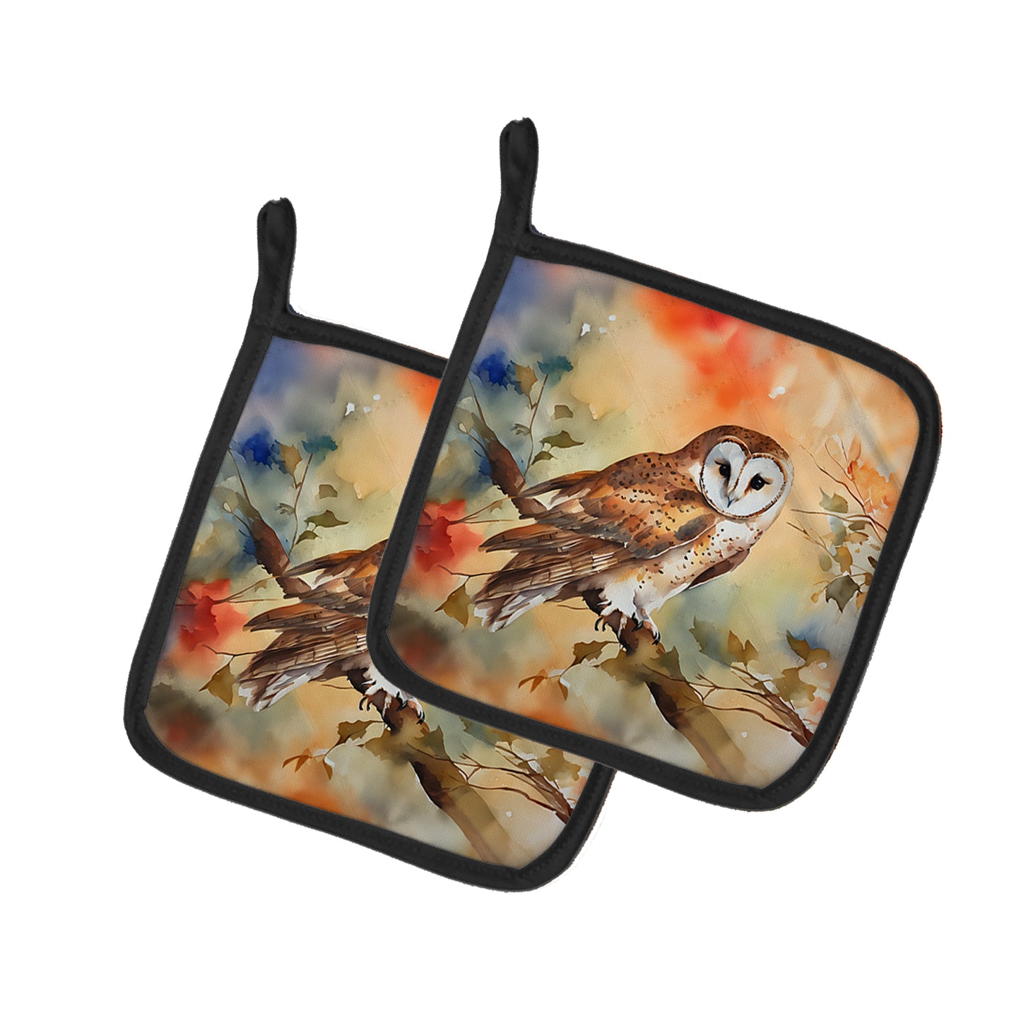 Buy this Barn Owl Pair of Pot Holders