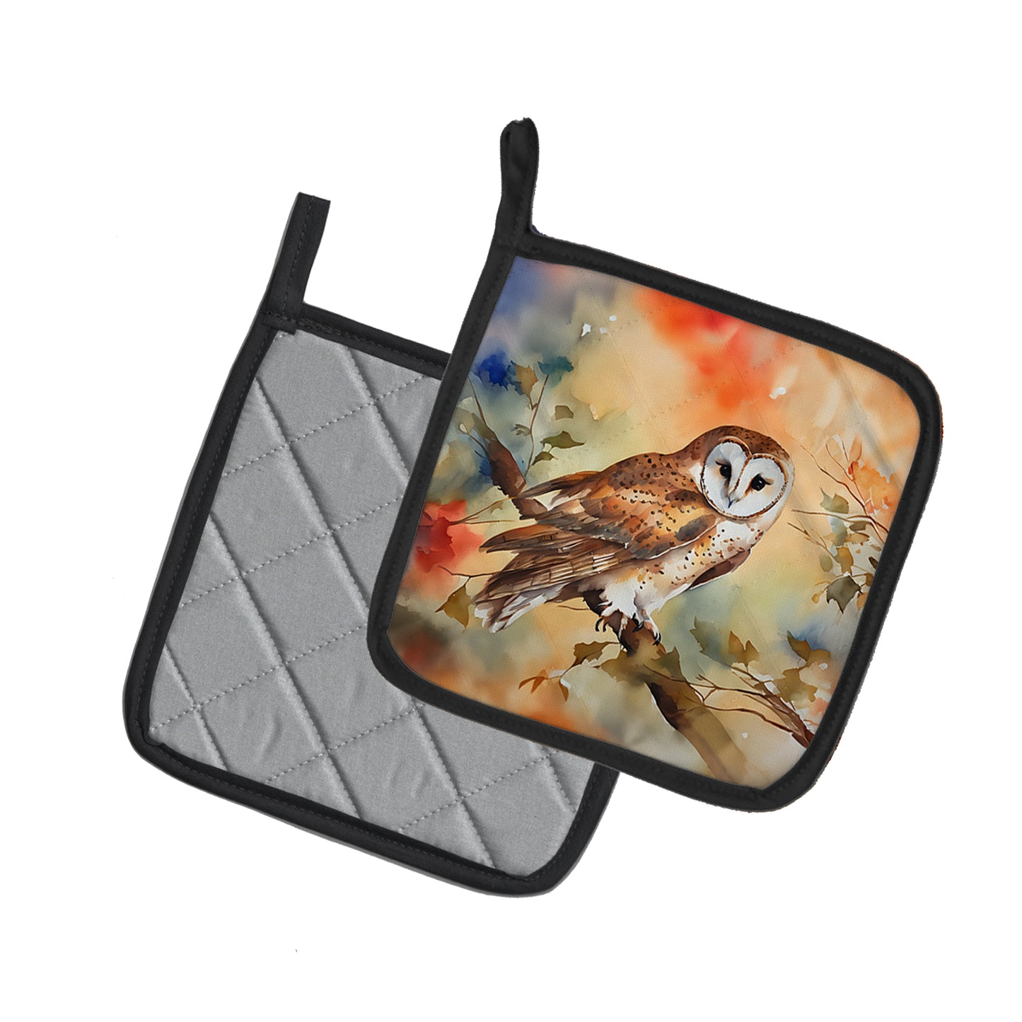 Barn Owl Pair of Pot Holders