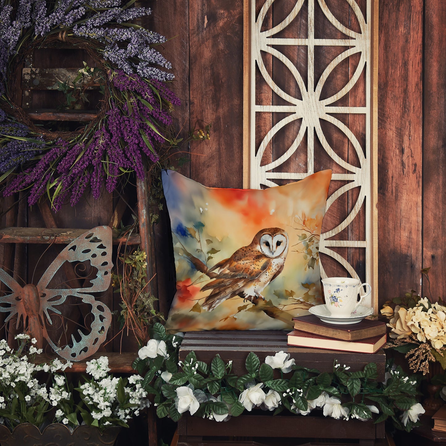 Barn Owl Throw Pillow