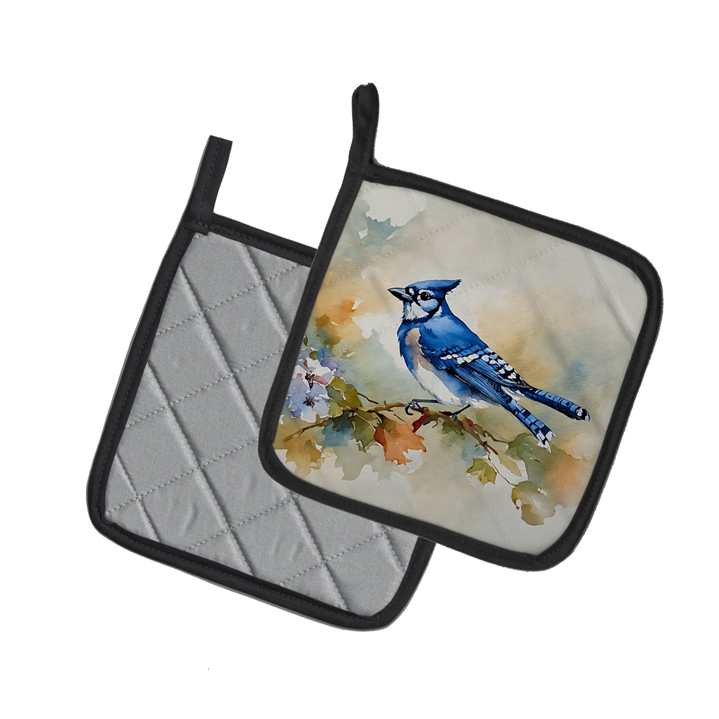 Blue Jay Pair of Pot Holders