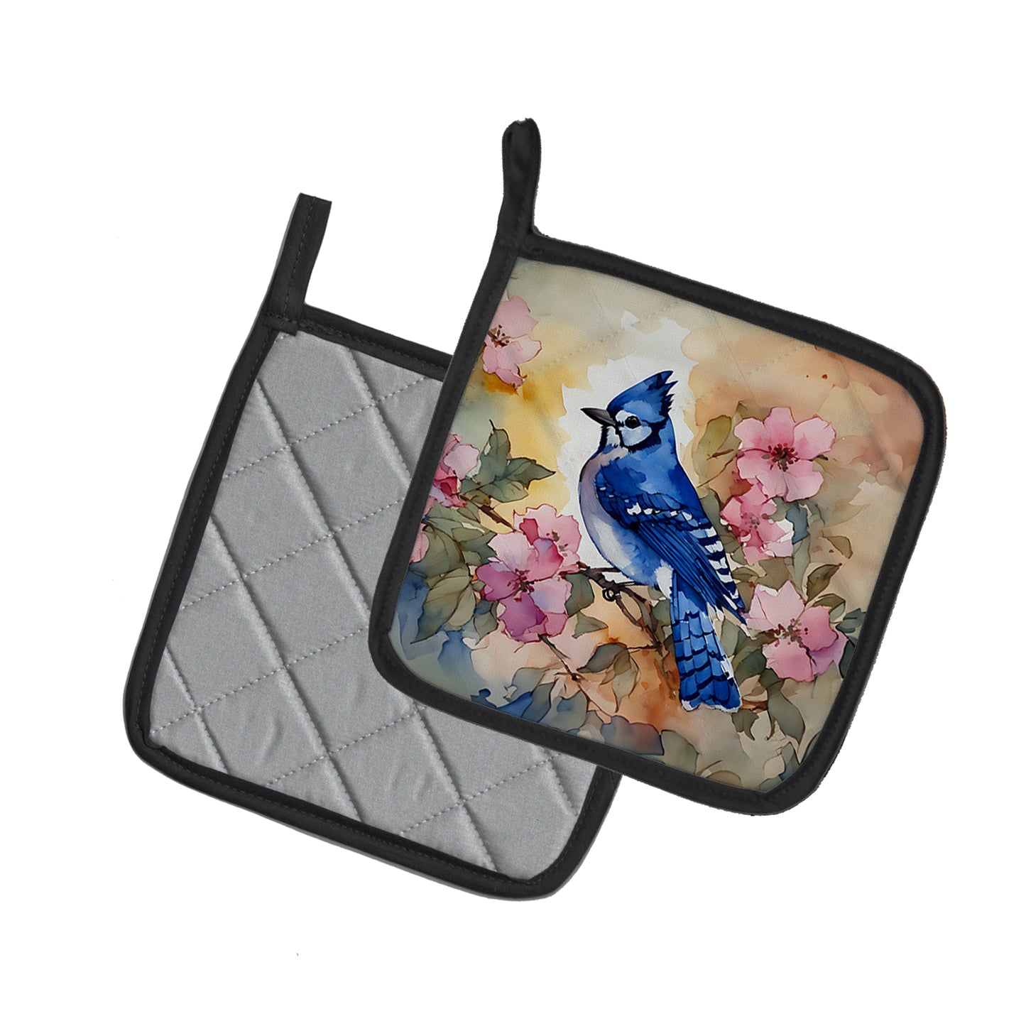 Blue Jay Pair of Pot Holders