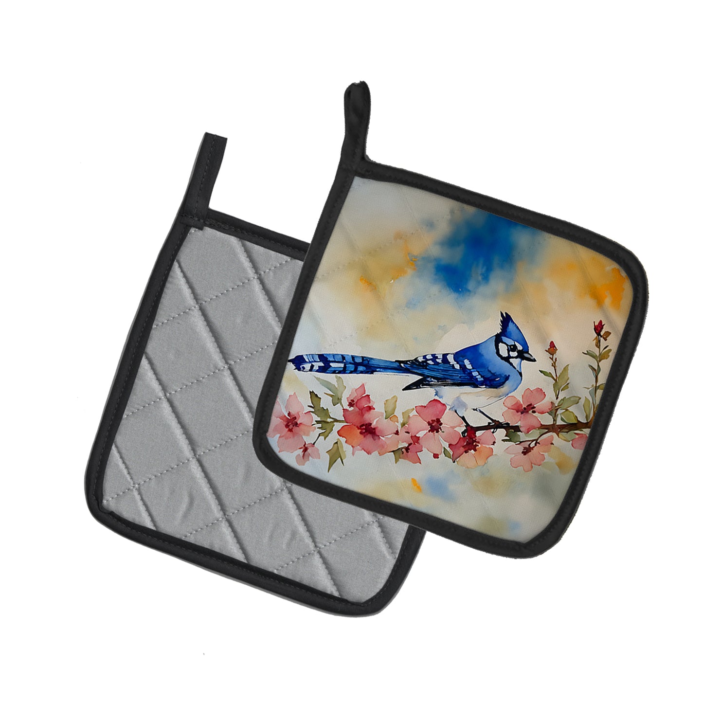 Blue Jay Pair of Pot Holders