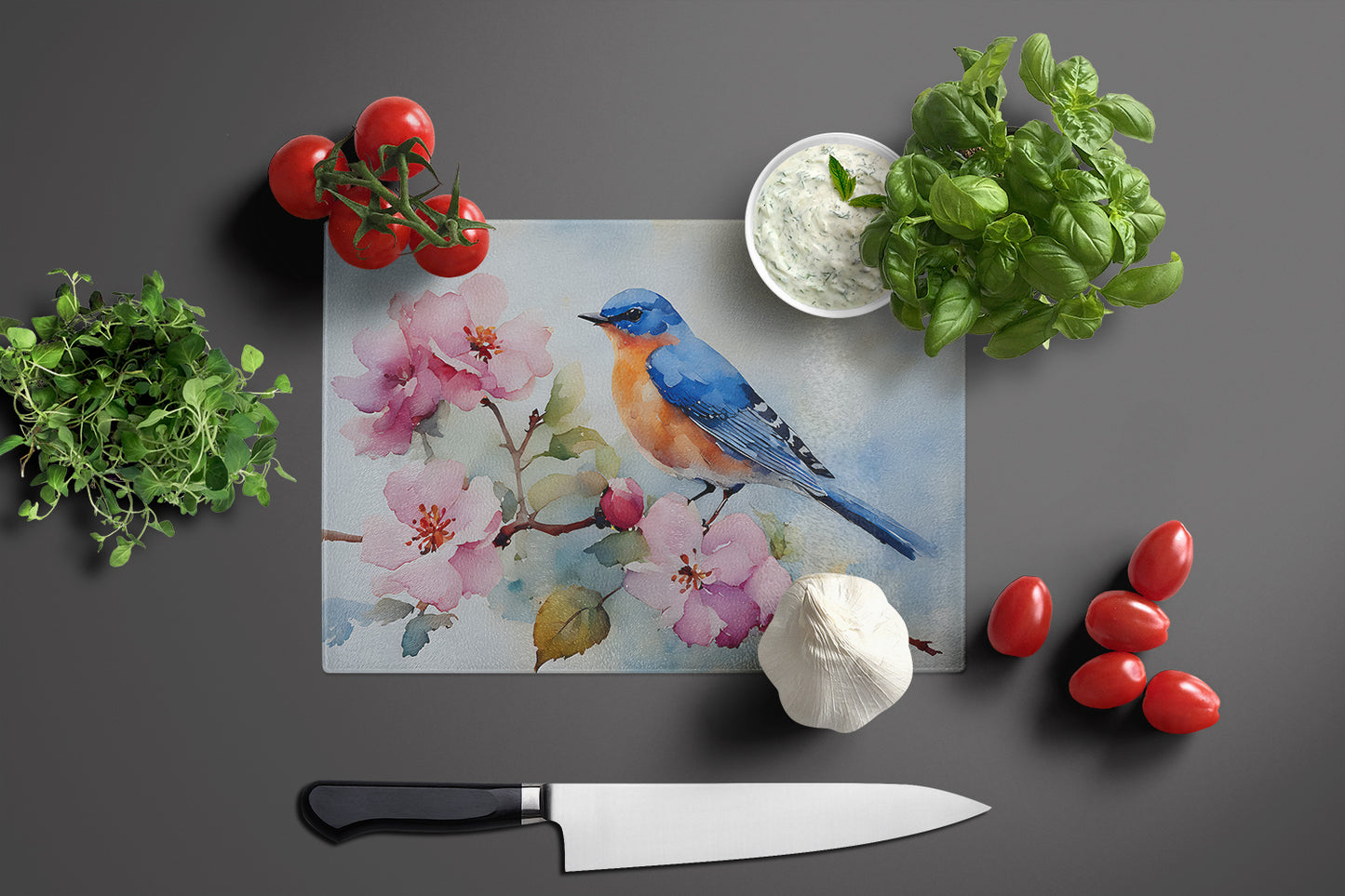 Bluebird Glass Cutting Board