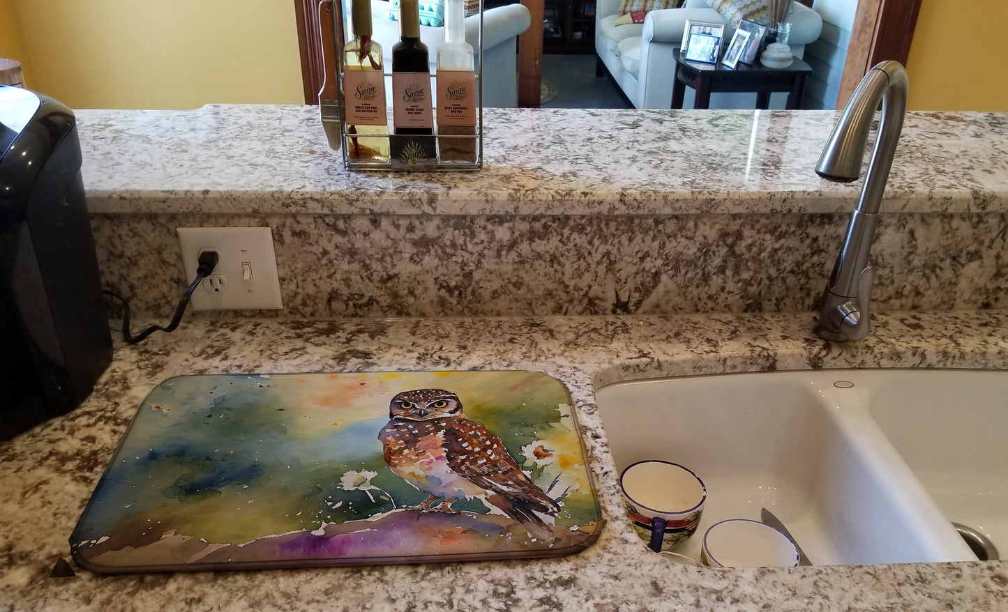 Burrowing Owl Dish Drying Mat