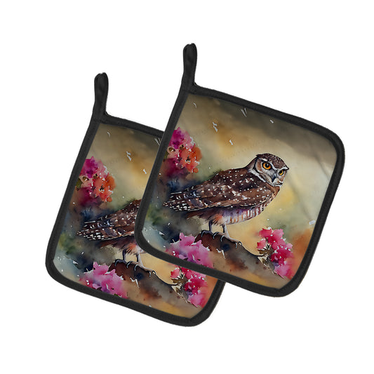 Buy this Burrowing Owl Pair of Pot Holders