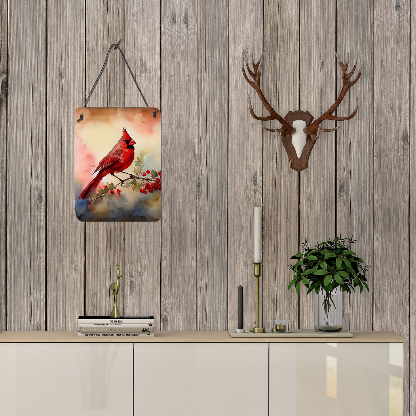 Cardinal Wall or Door Hanging Prints