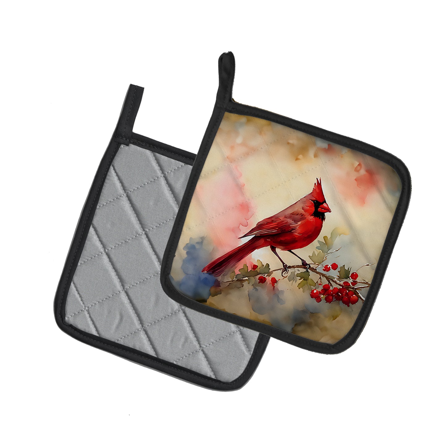 Cardinal Pair of Pot Holders