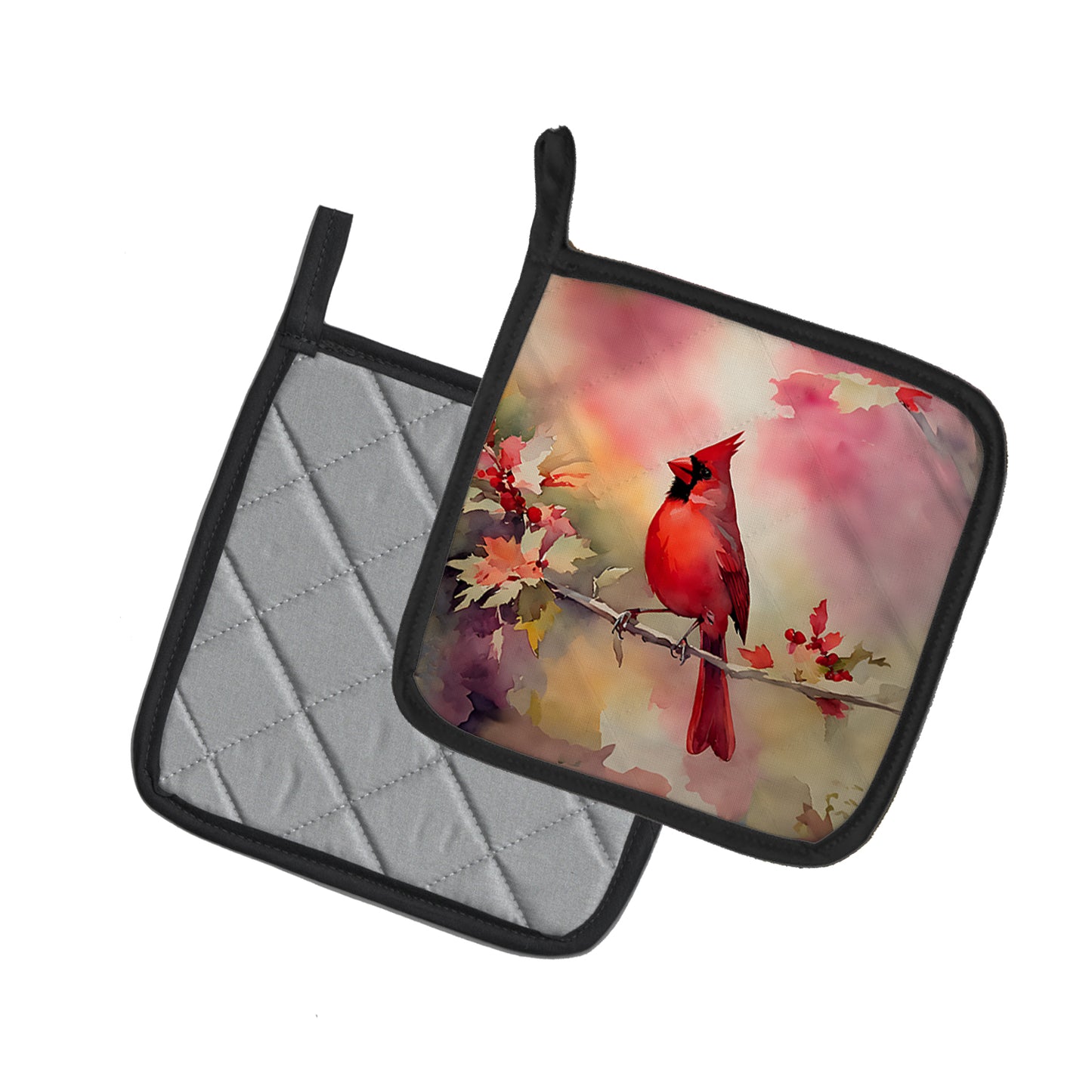 Cardinal Pair of Pot Holders