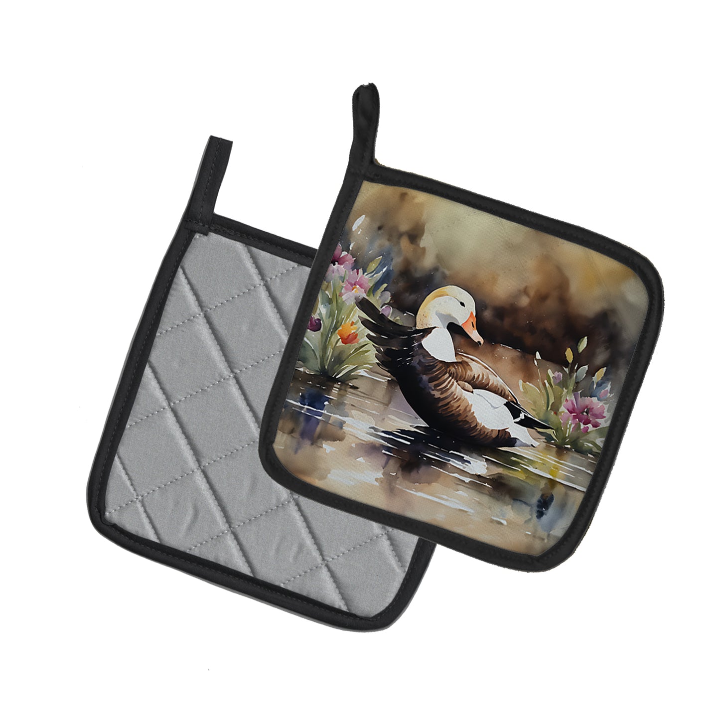 Common Eider Duck Pair of Pot Holders