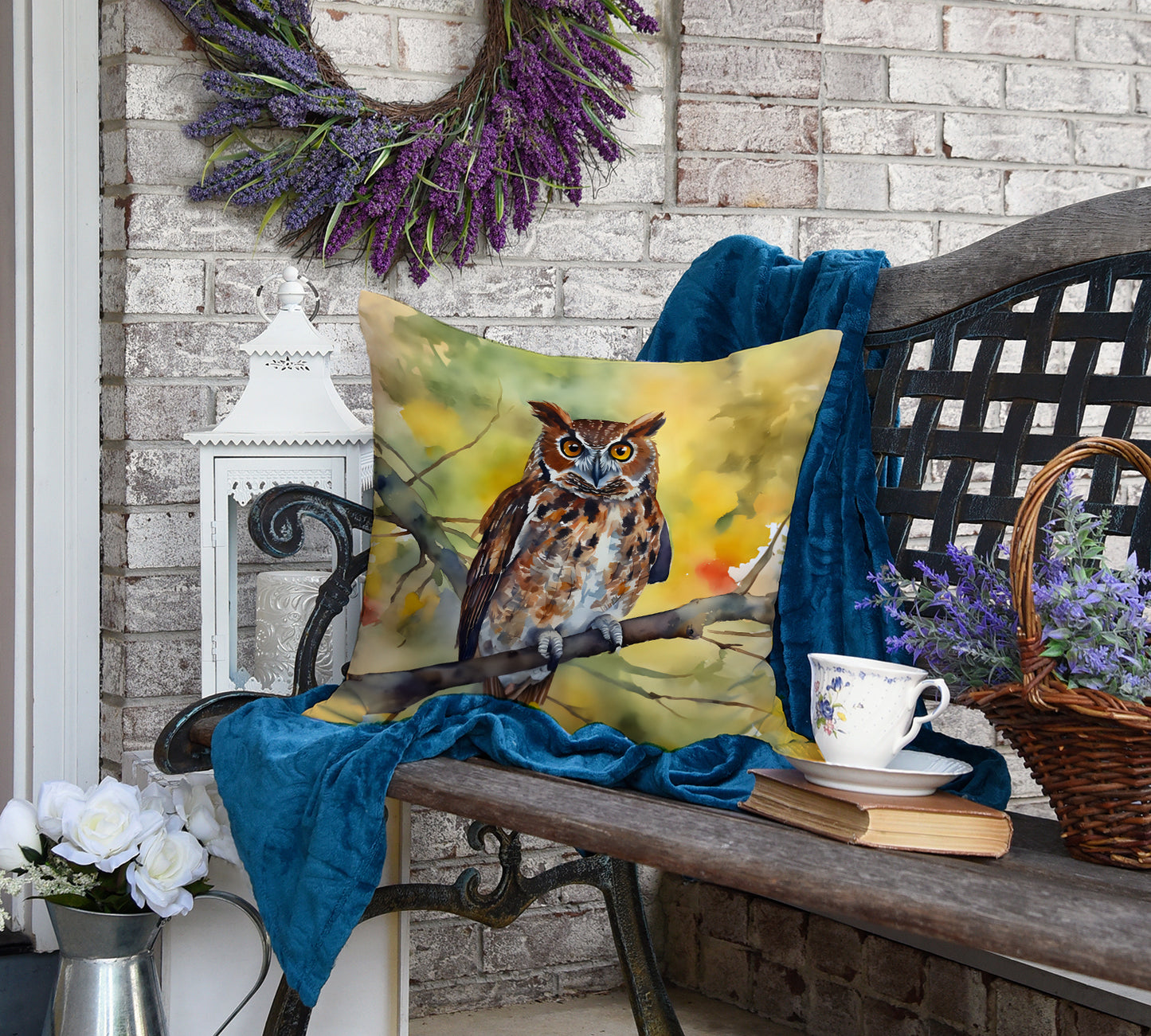 Eastern Screech Owl Throw Pillow