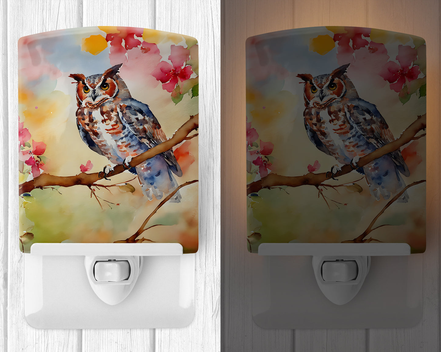 Eastern Screech Owl Ceramic Night Light