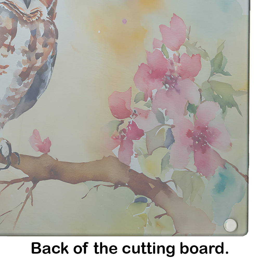 Eastern Screech Owl Glass Cutting Board