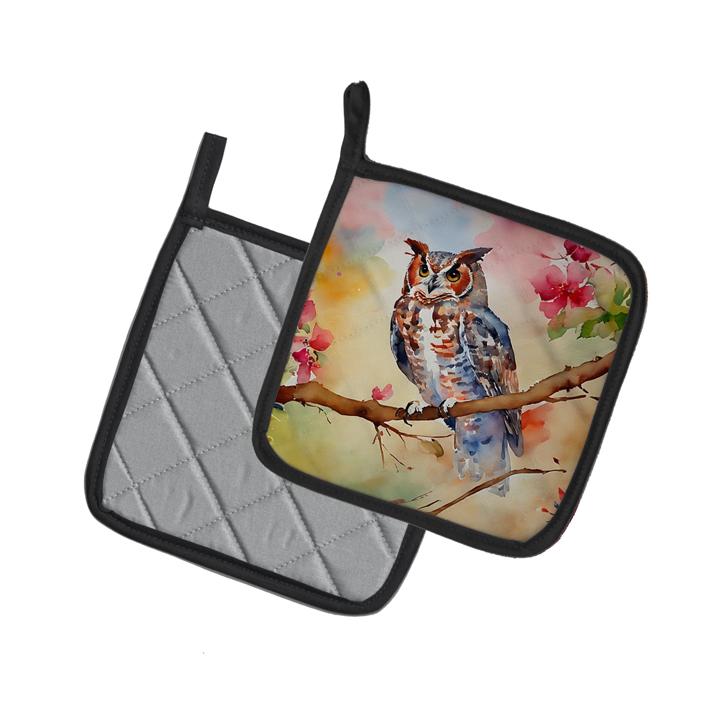 Eastern Screech Owl Pair of Pot Holders