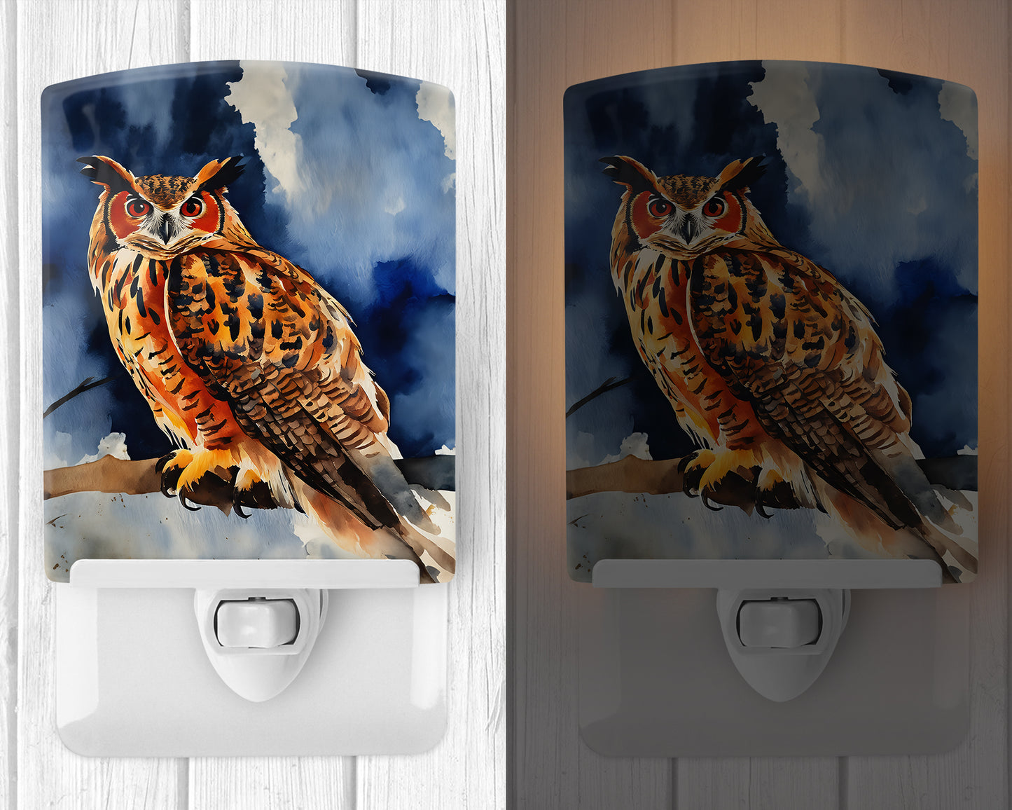 Eurasian Eagle Owl Ceramic Night Light