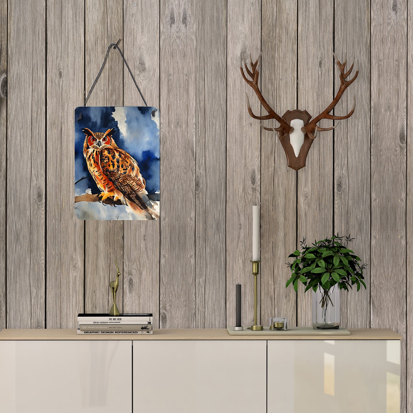 Eurasian Eagle Owl Wall or Door Hanging Prints